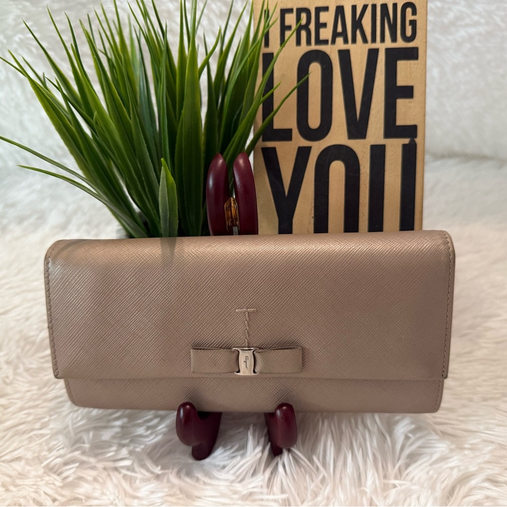 Authentic Vintage Salvatore Ferragamo Long Bow Wallet